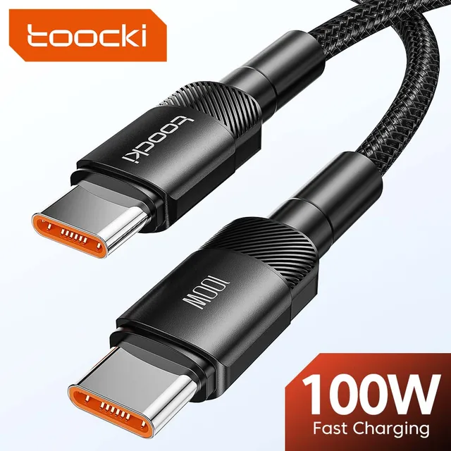 Toocki 100W Type C to USB C Cable PD 3.0 Quick Charge 4.0 Fast Charging Type C to Type C for iPhone 15 Macbook Samsung Xiaomi 1