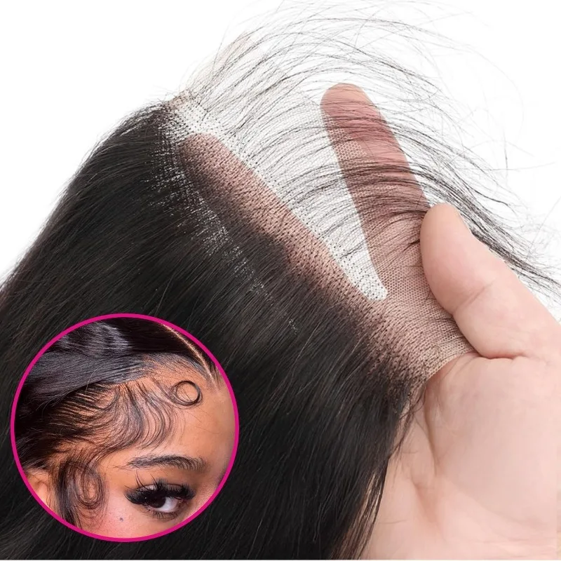 5x5 Lace Closure Body Wave Human Hair Pre-Plucked Hairline Brazilian Virgin Hair Transparent Lace Closure For Black Women