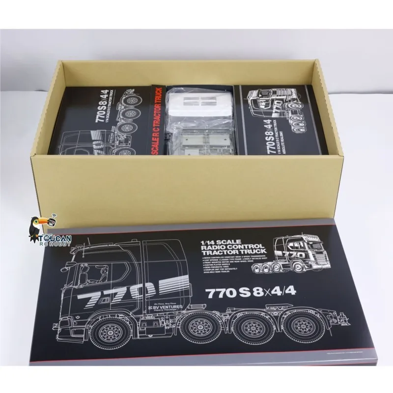 RC 트랙터 트럭 56371 원격 제어 자동차 모델 키트 1/14 8X4 770S 3단 기어박스 모터 소년용 장난감