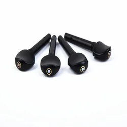 Premium Ebony Violin Tuning Pegs Set - Replacement Stringed Instrument Accessories (4 Pieces) (1-8 Violin Pegs)