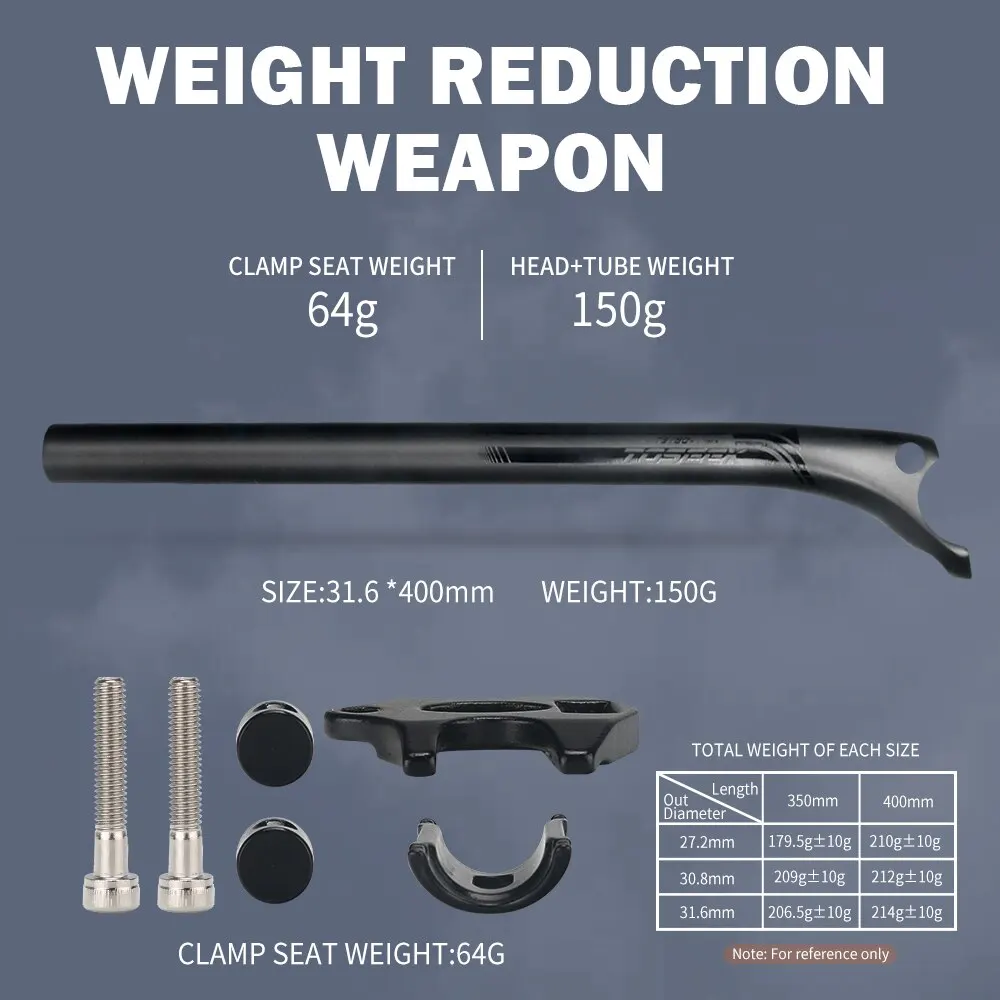 TOSEEK 탄소 시트 포스트 27.2 31.6mm 길이 400mm 매트 블랙 MTB 도로 자전거 시트 포스트 시트 튜브 자전거 부품 MTB 탄소 카누