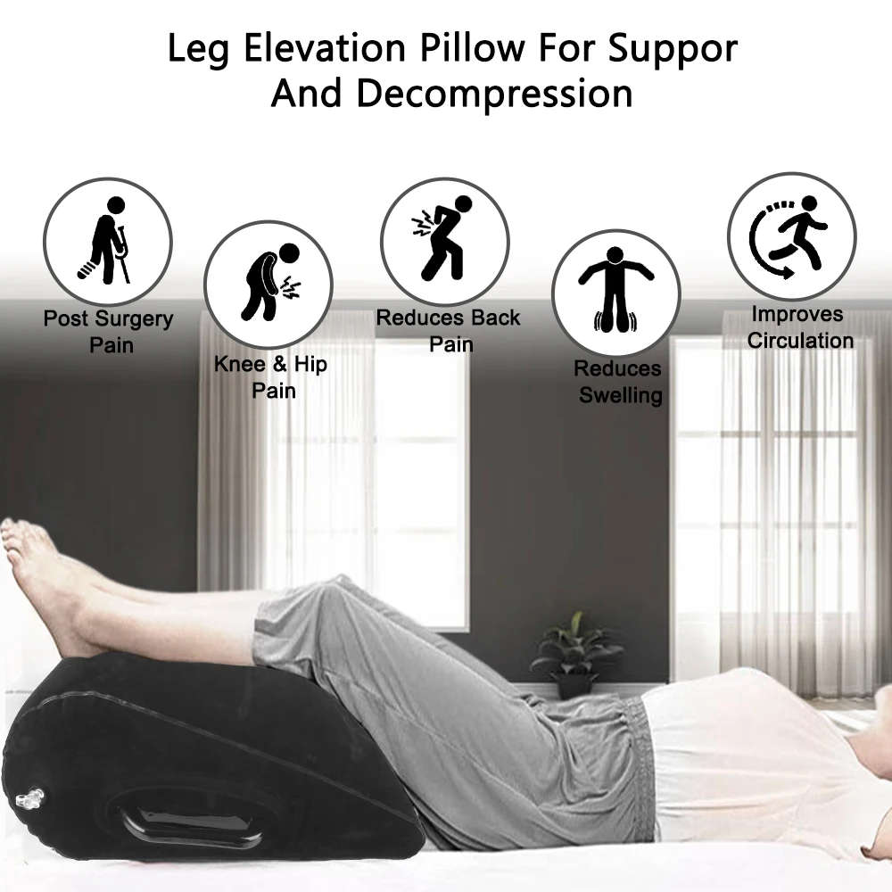 Portable Inflatable Pillow For Travel Camping Sleeping Foot Pillow Elevation Leg Pillows PVC Wedge Pillow Knee Cushion 5