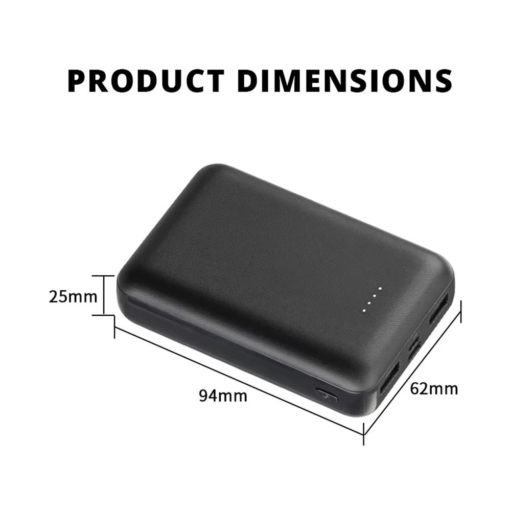 파워뱅크 10000mAh/5V3A 휴대용 충전기 모바일폰 외장 배터리 고속 충전 온열 벨트 USB