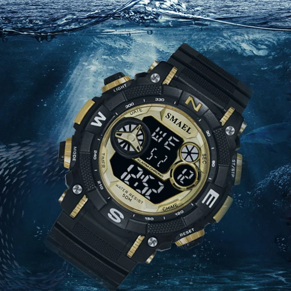Fsahion Men Digital Watch Outdoor Sports Multifunctional Electronic Watch Leisure Waterproof Luminous Watches Reloj Para Hombre