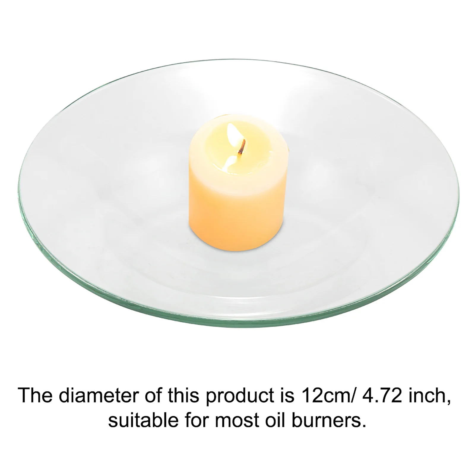 2pcs Replacement Round Glass Dish Replacement Transparent Oil Burner