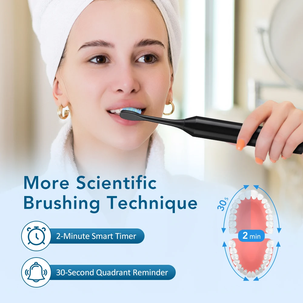 Electric Smart Toothbrush 6 Speed Mode Home USB Charging Waterproof Clean Whiten Adult Tooth Cleaner Automatic Timer Couple Set
