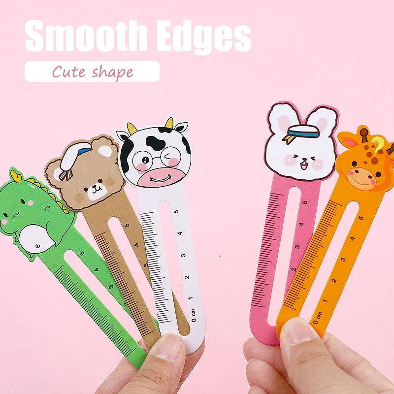 Cute Cartoon Ruler Bookmark Creative Animal Paper Bookmark Kawaii Student Kid Stationery School Supplies 50pcs paper bookmark