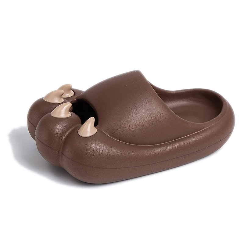 Pantofole per bambini dei cartoni animati piattaforma pantofole per famiglie con Design a zampa di gatto pantofole morbide per bambini sandali antiscivolo per interni scarpe da spiaggia estive