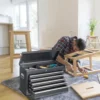 24" Portable Tool Box, 5 Drawers & Top Storage Tray Tool Box with Drawers, Lockable Metal Tool Chest Cabinet for Garage 2