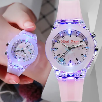 New Sport Kid Watches For Girls Boys Gift Personality Clock Easy Read Children Silicone Flash Quartz Wristwatches Reloj Infantil 1