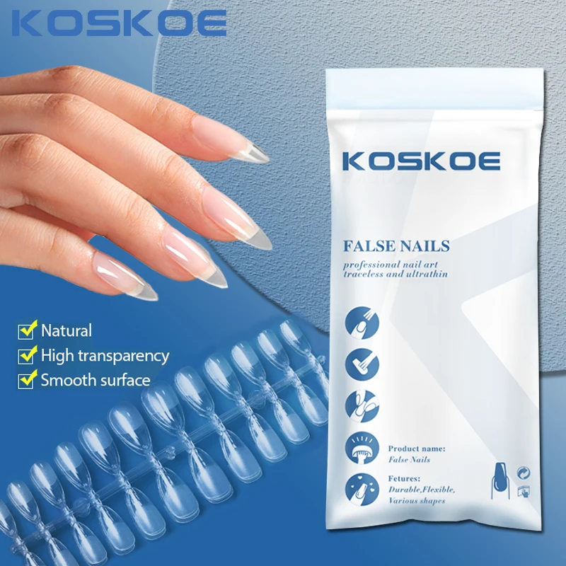 False Nails Clear Semi-Matte Almond Coffin Square Fake Nail Tips for Extension Nail Art Manicure tool 120 pcs fake nails false nails nail tips false nail tips