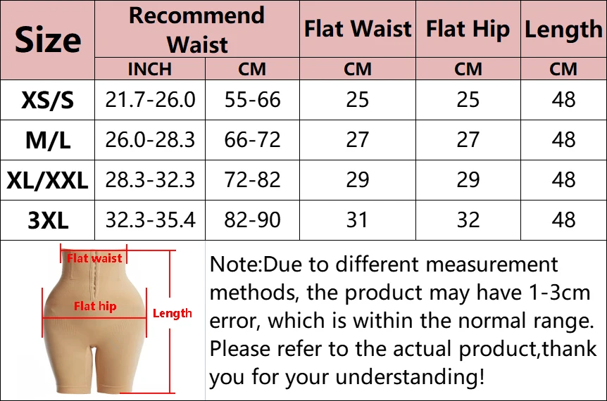 Description Picture 3 of itemNew Women Firm Tummy Control with Hook Butt Lifter Shapewear Panties High Waist Trainer Body Shaper Shorts Female Slimming fajas