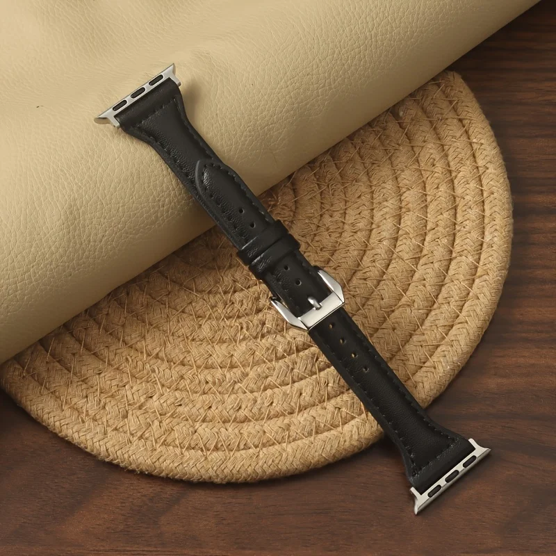 حزام جلدي نحيف لساعة أبل 11 العصابات 45 مللي متر 4...