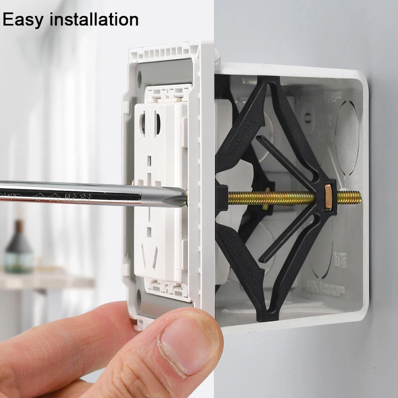 Description Picture 5 of item8/10pcs 86mm Cassette Repairer Dark Box Repair Screw Plug Switch Old Socket Boxes Replacement Fixed Wall Repair Box Support Rod