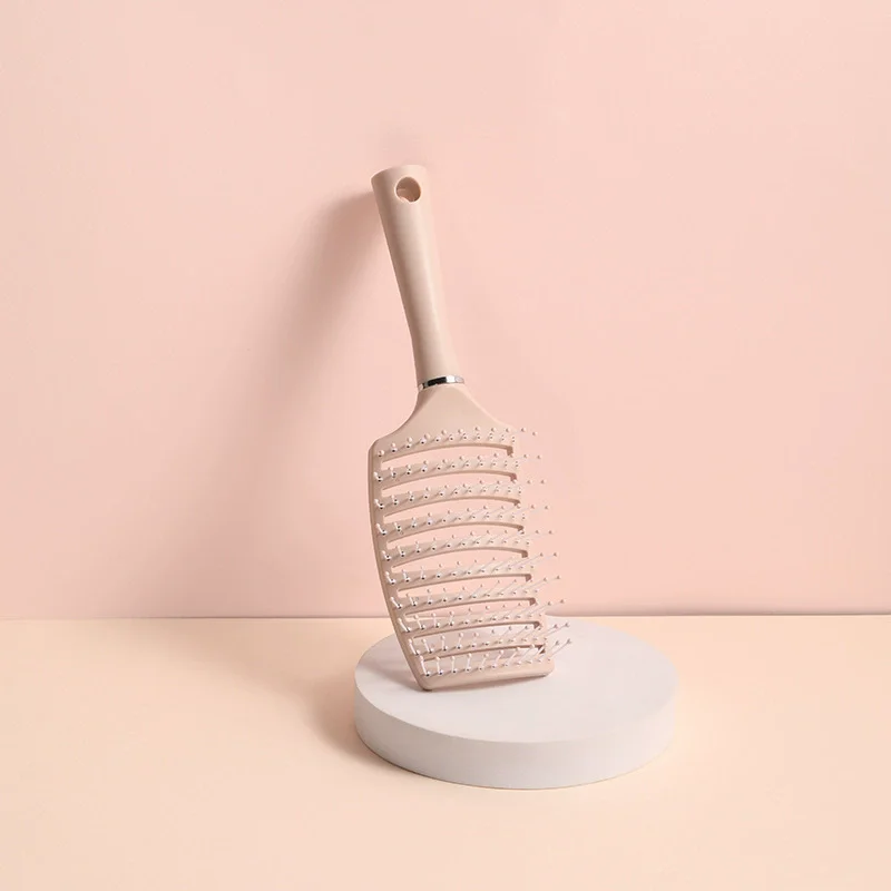 Große gebogene Haarbürste mit Luftkissen, flauschige Anti-Haarausfall-Massagebürste für alle Haartypen, für langes, dickes, dünnes, lockiges Haar – Detail 4