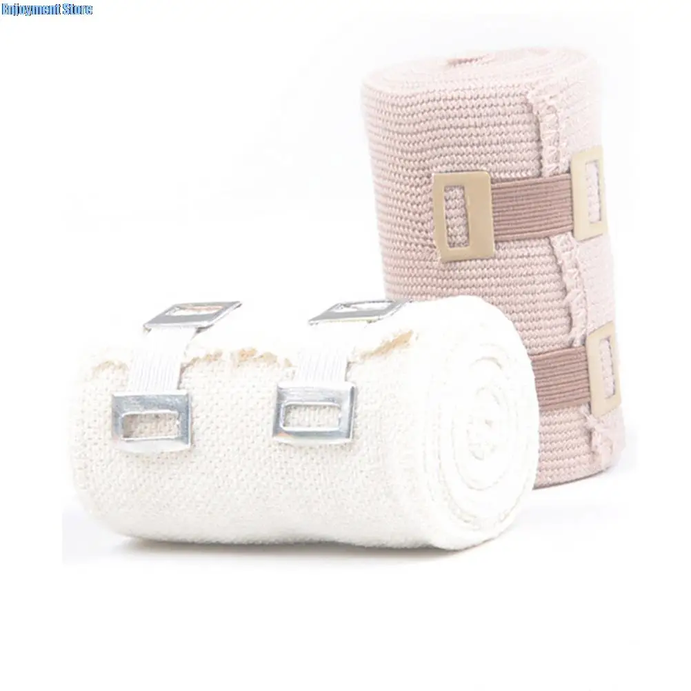 10PC/Bag White Coffee Replacement Elastic Bandage Wrap Stretch Metal Clips Fixation Clamps Hooks First Aid Kit for Sport