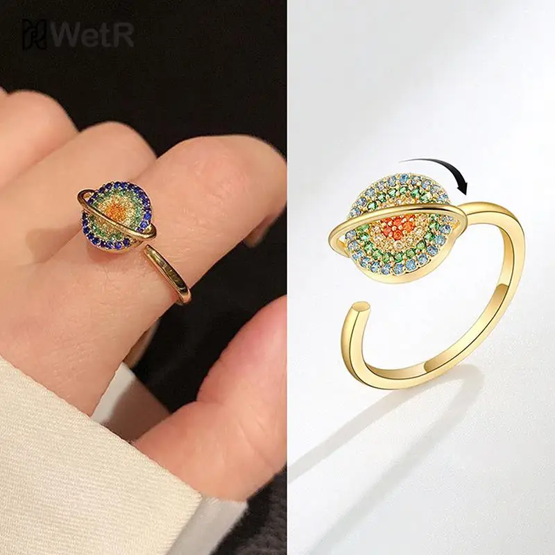 

Модное женское кольцо со звёздным небом, вращающееся, регулируемое