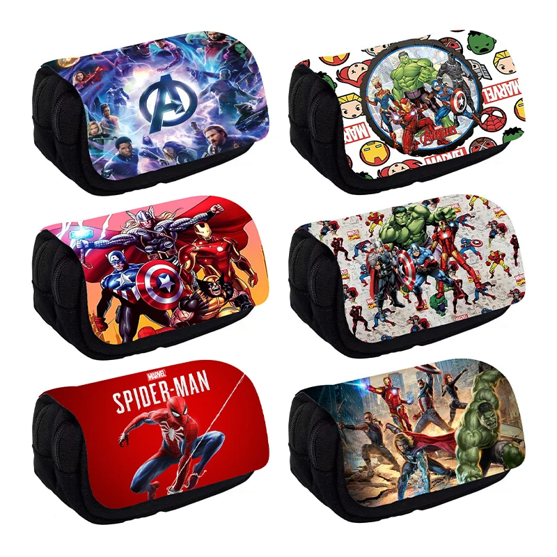 Школьный карандаш с героями Marvel, портативный Карандаш для хранения из мультфильма «Мстители Диснея», аниме, канцелярские принадлежности с мультяшным принтом, пенал, подарок