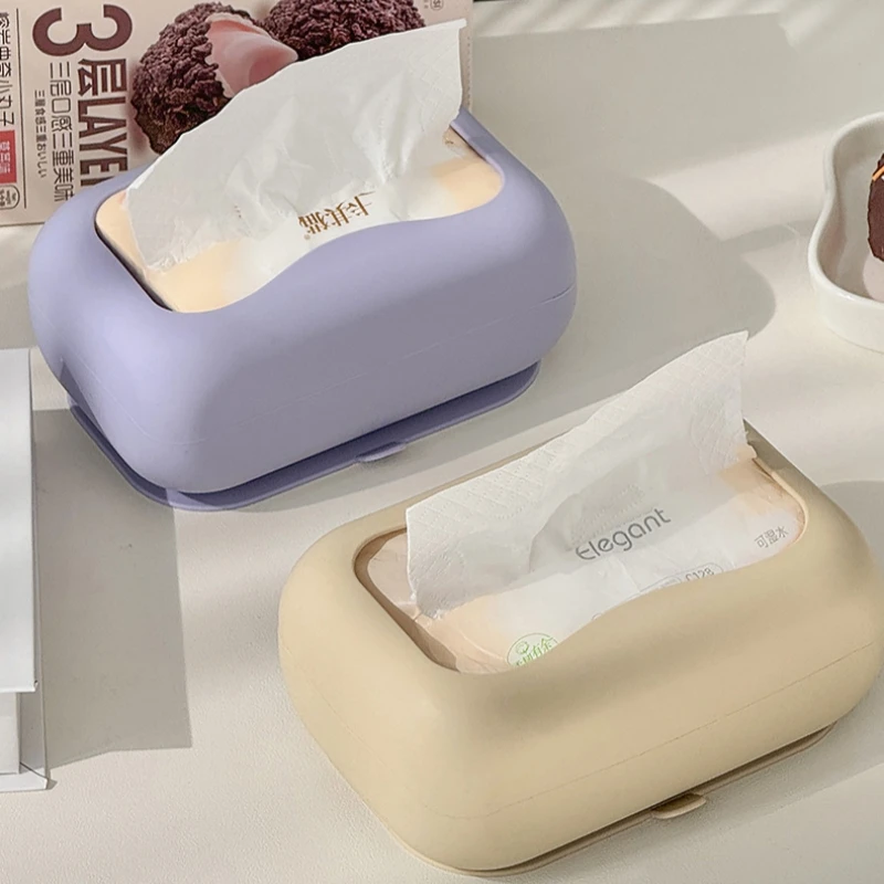 Silicone Suction Cup Tissue Box Wall-Mounted Napkin Storage Box Decorative Large Capacity Tissue Holder Dispenser Container 2