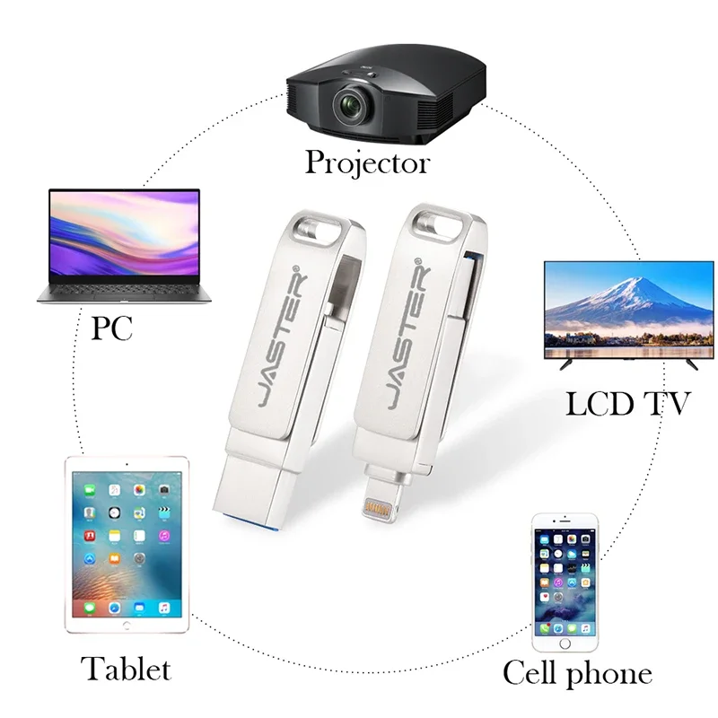 USB 3.0 Flash Drives 256GB Lightning Pen Drive for IPhone 13 Silver 2 in 1 Memory Stick 128GB Waterproof Pendrive 64GB Storange