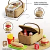 Simulation Kitchen Fruit, Camping Portable Picnic Basket Play House Toy, kids kitchen , for girls kitchen set  supermarket 4