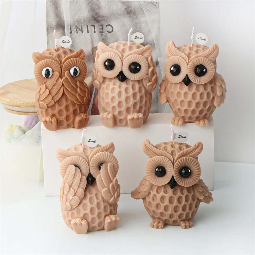 

3D Двойная Складная искусственная силиконовая форма для украшения тортов «не разговаривайте, не слушайте Совы», животные, формы «сделай сам» из смолы, инструменты для воска и пластыря