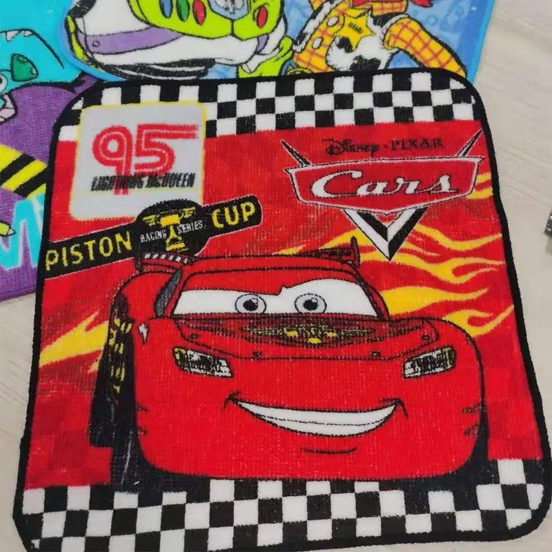 Disney Cartoon Towel McQueen Cars Toy Story Baby Boy Wash Face Hand Towel Adult Square Handkerchief 20x20cm Dropshipping