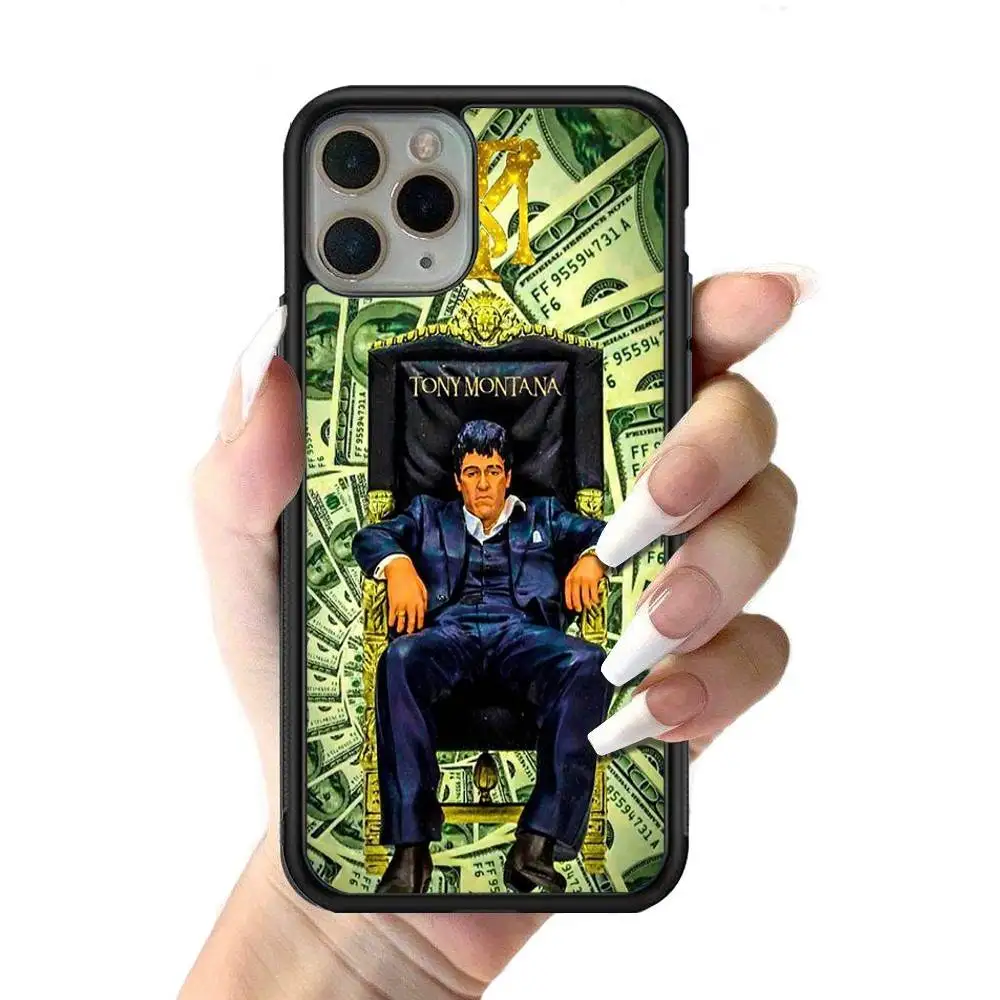 Classic S-Scarface Film Tony Silicone Phone Case - Durable PC + TPU Cover