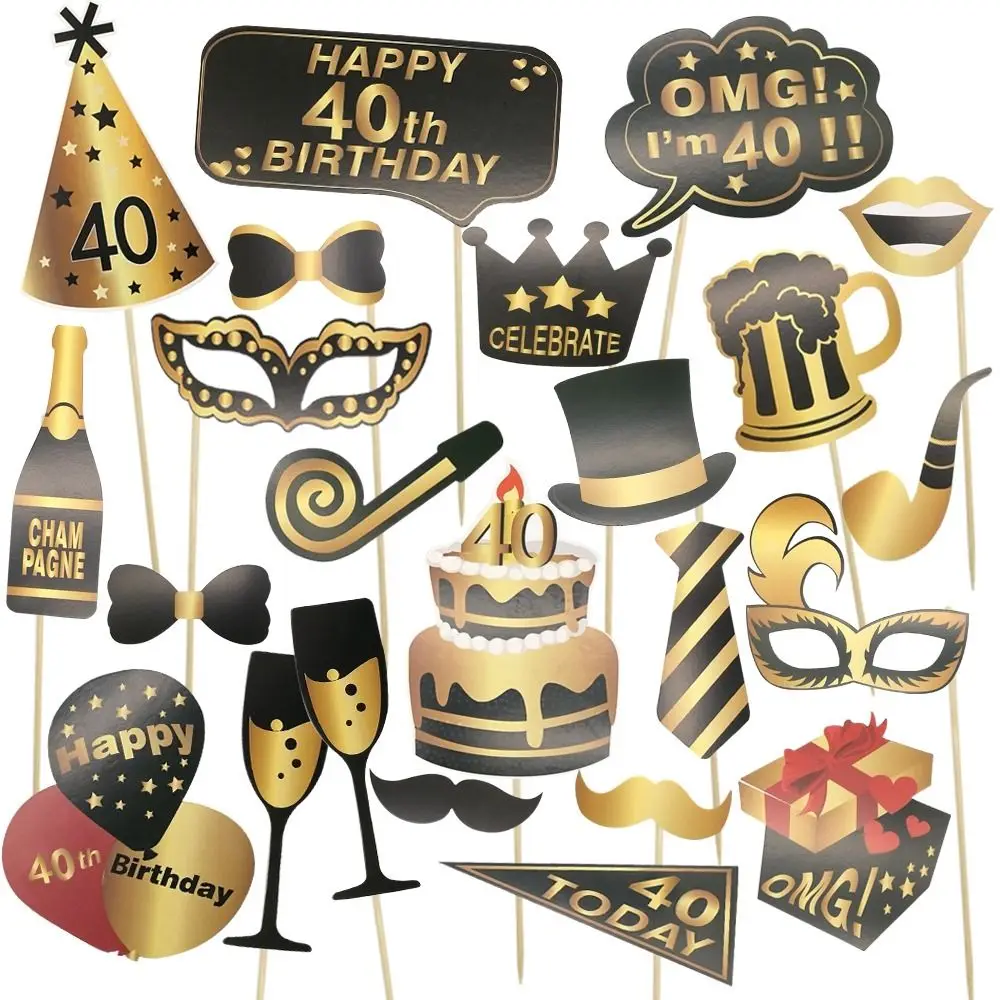 Party Photo Props 30 40 50 60 Year Birthday Photo Booth Props Adult Birthday Party Photo Booth Props Anniversary Decor Supplies