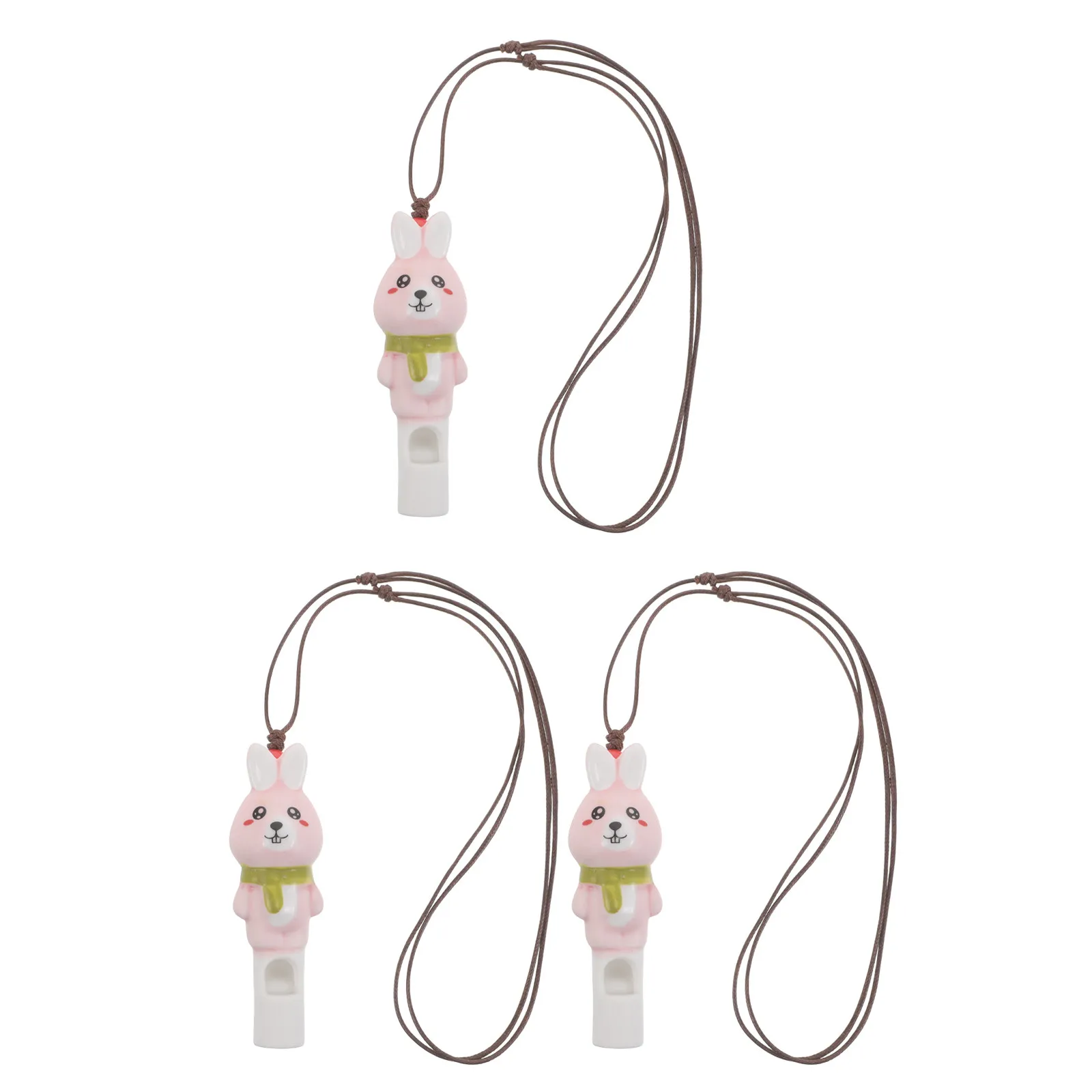 3Pcs 세라믹 토끼 휘슬 펜던트 휴대용 귀여운 토끼 모양의 어린이 파티 호의 야외 캠핑 배낭 장식 참신함
