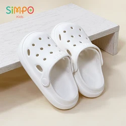Kids' Waterproof Summer Sandals - Comfortable Outdoor & Indoor Slides - 24 - 25 (White)