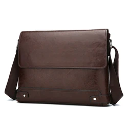 Men's Large Capacity Crossbody Shoulder Bag for Business Trips and Work (Brown)