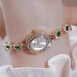 2024 Palace Style Oval Colored Rainbow Water Diamond Luxury Women's Watch Exquisite and Elegant Wrist Watch for Women's Gifts
