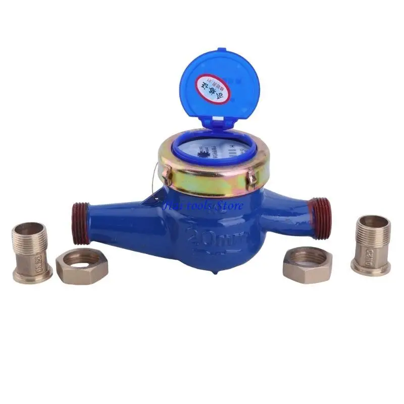 X37E Wasserdurchflussmesser Metallwasserzähler 20 mm Kaltwasserzähler mit Armaturen für den Garten- und Heimgebrauch – Detail 10