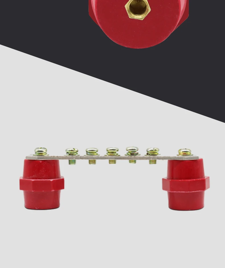 Red resin SM high and low voltage zero line row post insulator M6 / M8 high strength insulator 10pcs for distribution box voltage insulator