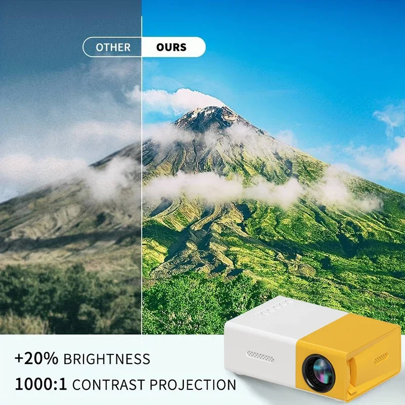 Portable Projector Mini Projector Video Projector YG300 Mini Projector Portable Projector Wifi Smart 1280 720P Full HD Office Home Theater Video Mini Mobile Projection