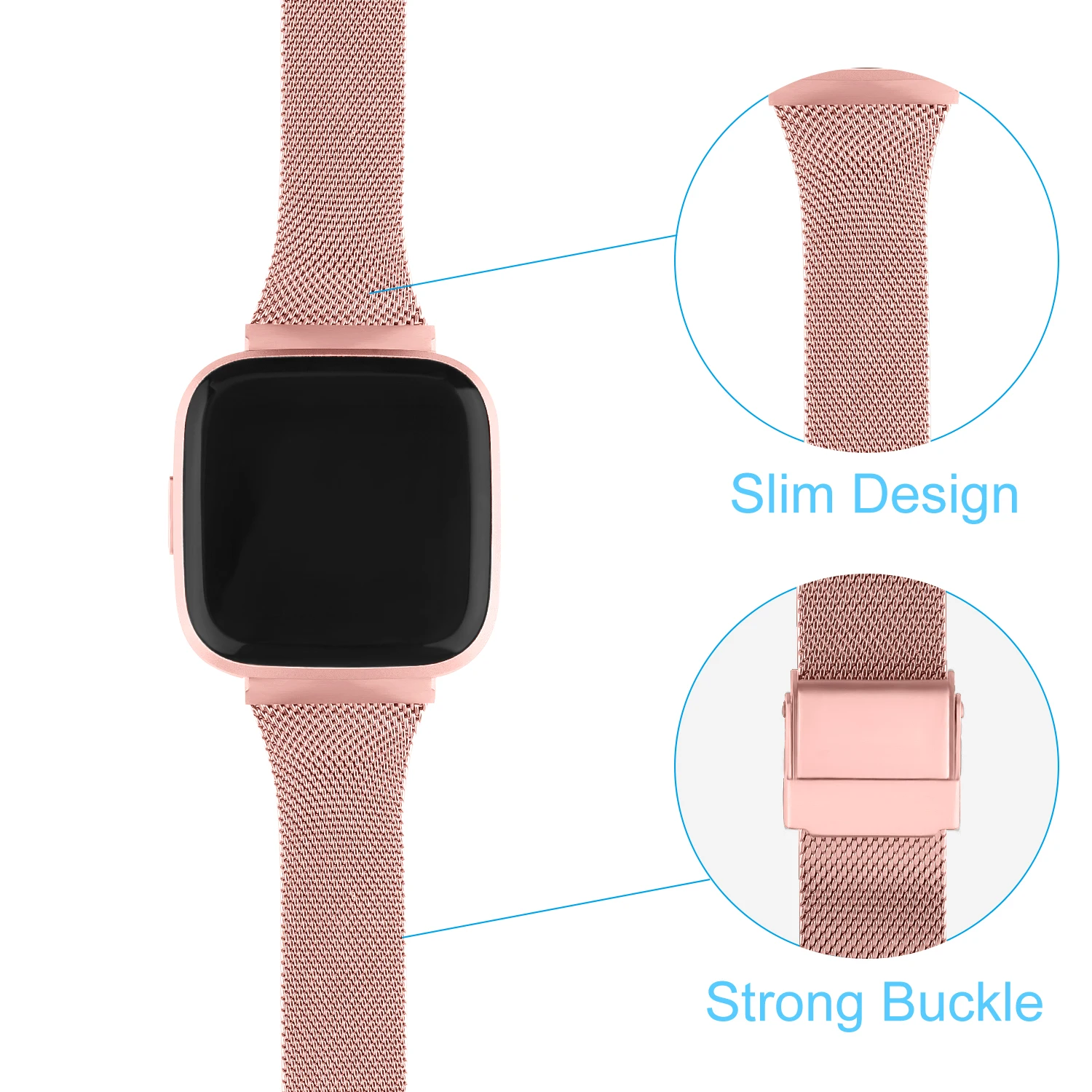 Elegant Milanese Metal Strap Replacement for Fitbit Watches - Classic Wristband Bracelet