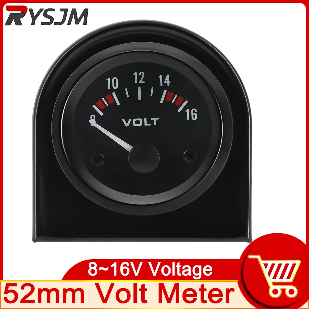 Dynoracing 2 Inch 52mm 12v Car Digital Voltmeter Led Black Case 8-16v Volt Gauge Car Meter Tt101456 - Volt Meters