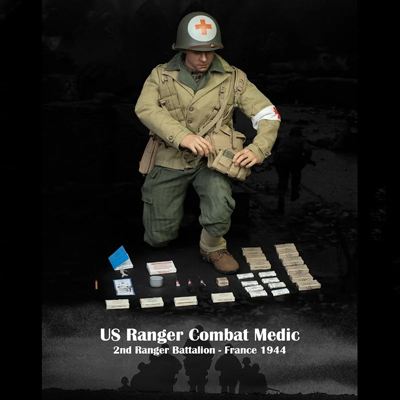 

FP010 1/6 WWII US 2nd Ranger Combat Medic Man Soldier Toys France 1944 Series Original 12" Full Set Action Figure Fan Collection