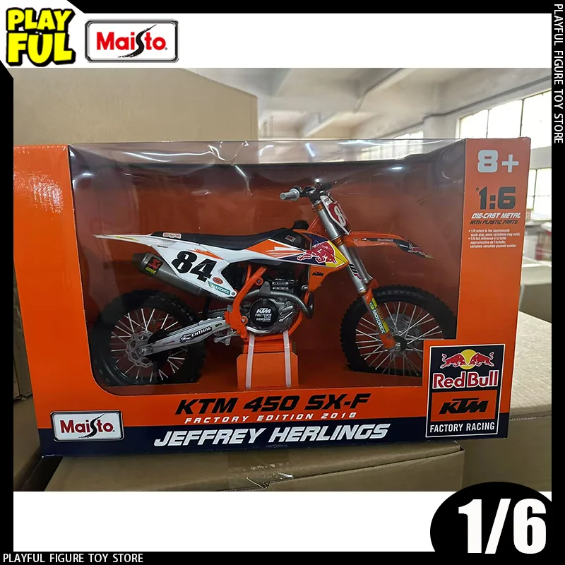 New In Stock Maisto 1:6 Ktm 450 Sx-F Factory Edition 2018 #84 Dirt Bike Alloy Miniature Diecast Model Motorcycle Toys Kids Gift 1