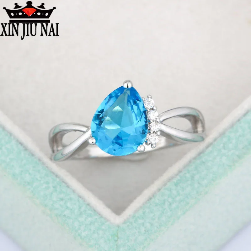 

New Fashionable pear-shaped cut twisted double ring Sexy Girl Top Jewelry Valentine's Day boutique jewelry Women's Ring