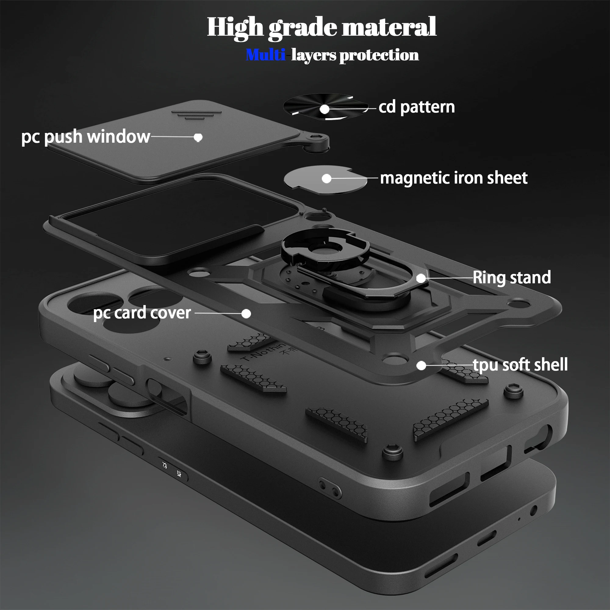 360° Rotating Magnetic Ring Holder Phone Case - Protective Cover with Nubia Design