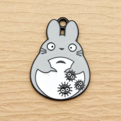 Set of 10 Black Plated Cartoon Charms for DIY Jewelry and Crafts (Style 7)