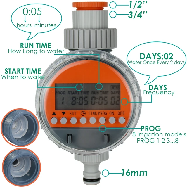 KESLA Irrigation Ball Valve Timer Automatic LCD Watering Electronic Controller Irrigator for Water Tank Barrel Garden Greenhouse 2