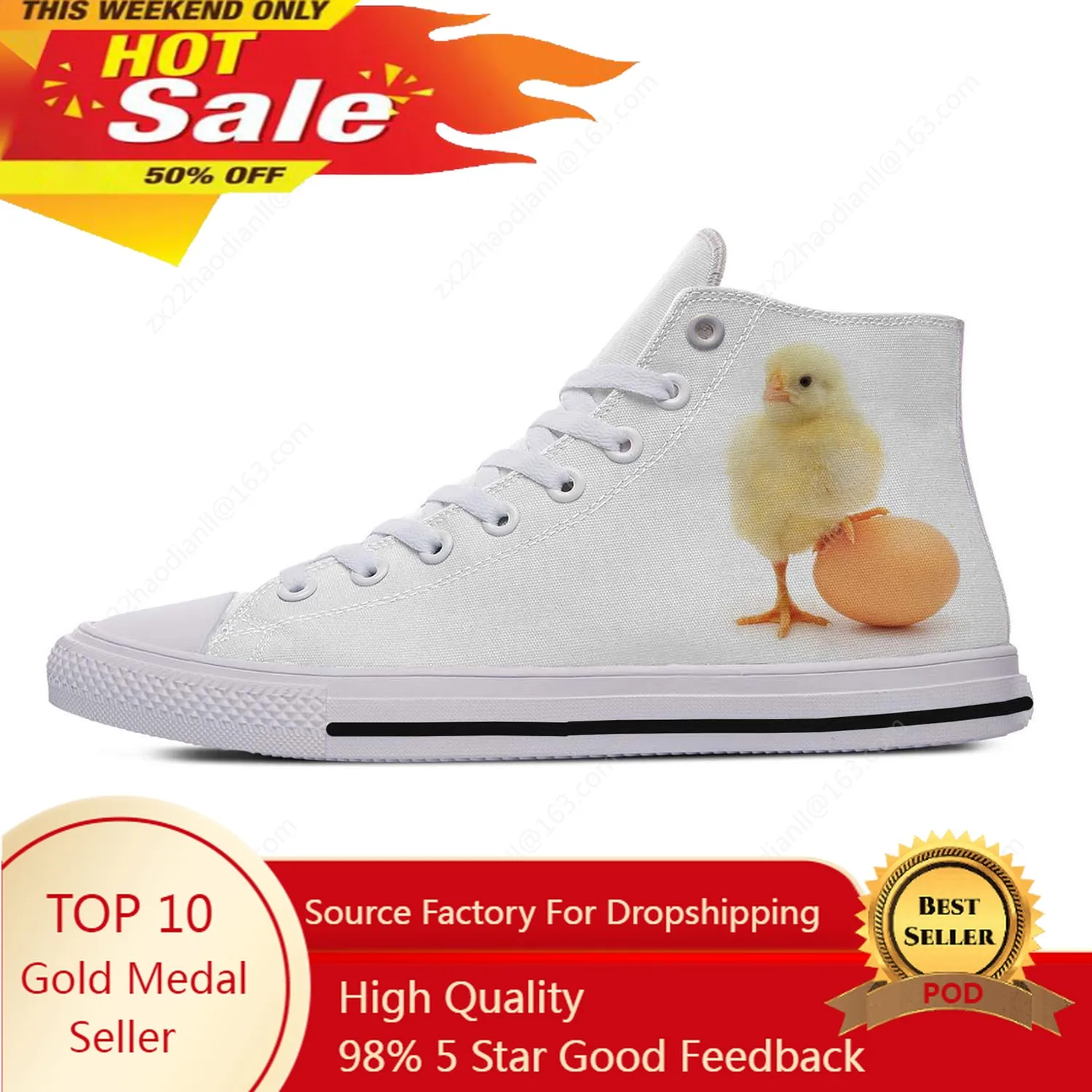 Animal Rooster High Top Sneakers Men Women Teenager Casual Shoes The Muppet Show Canvas Running Shoes 3D Print  Lightweight shoe