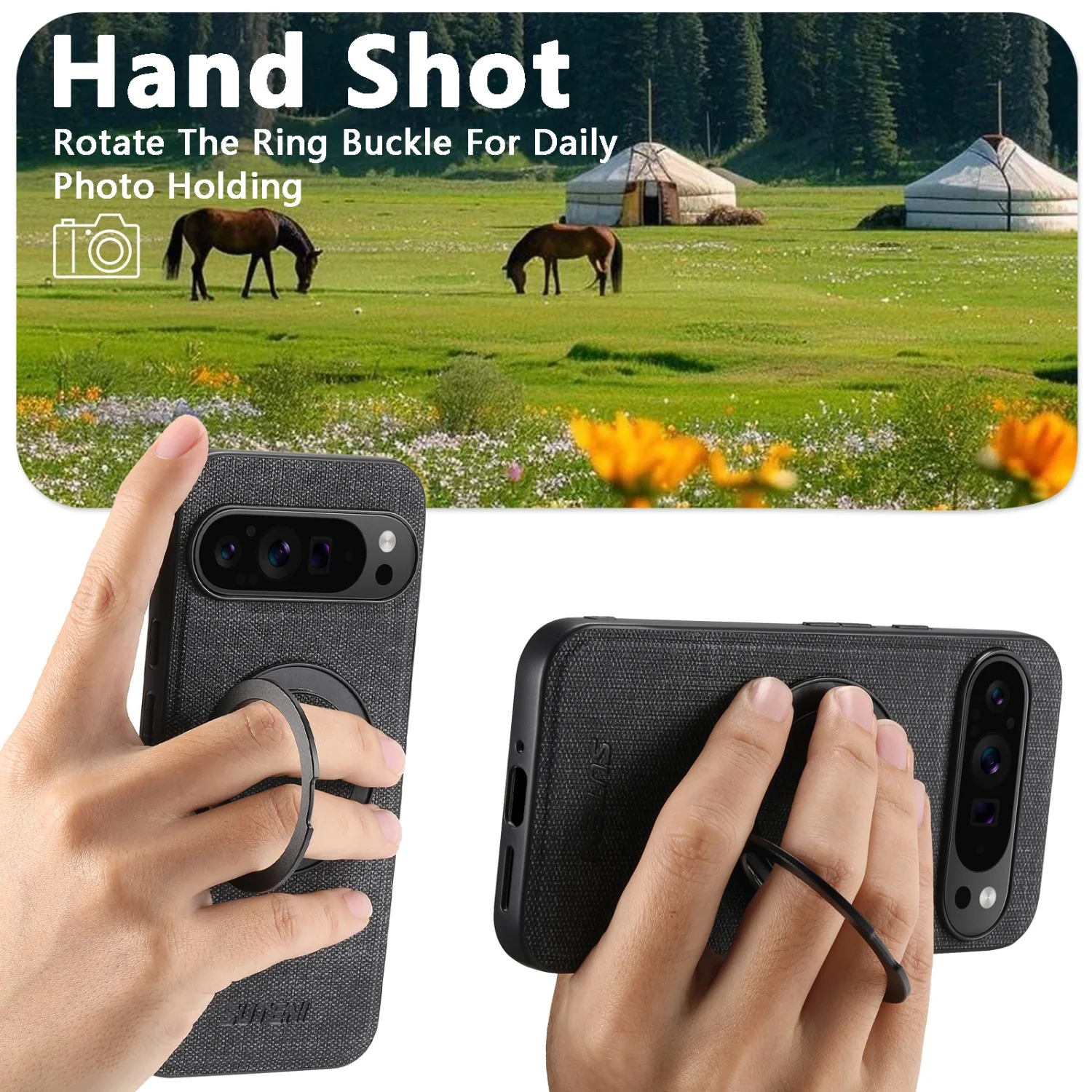 Ultimate 360° Rotating Magnetic Phone Protection Case - Soft Rubber, Complete Set