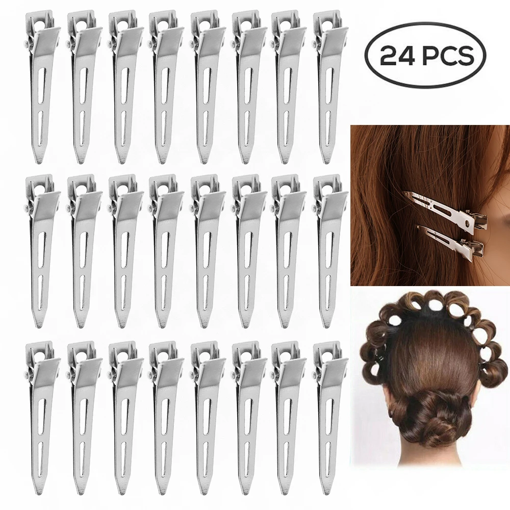 Hair Clips Professional Ladies Salon Fixed No Bend Curl Makeup No Crease 24Pcs