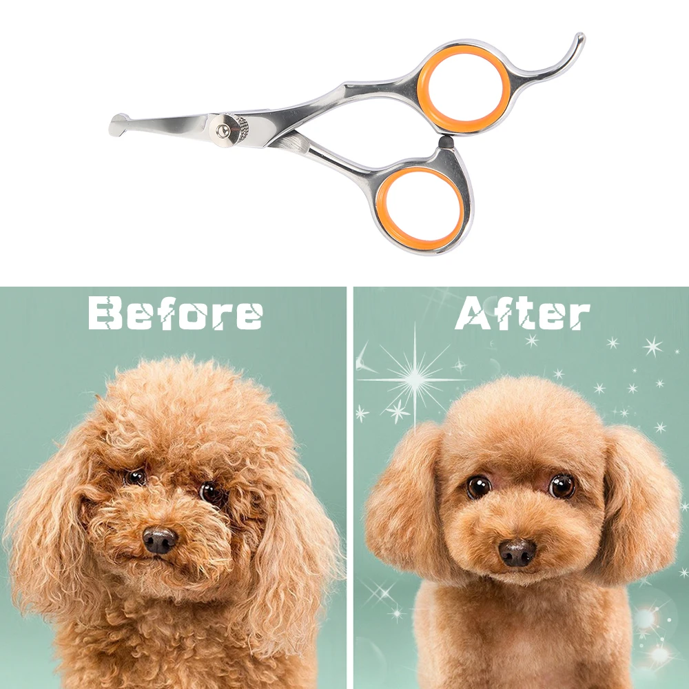 Professional Pet Hair Scissor Stainless Steel Durable Safety Rounded Tips Cat Dog Hair Cutting Tools Pets Grooming Scissors 1Pc dog grooming scissors dog grooming scissors kit
