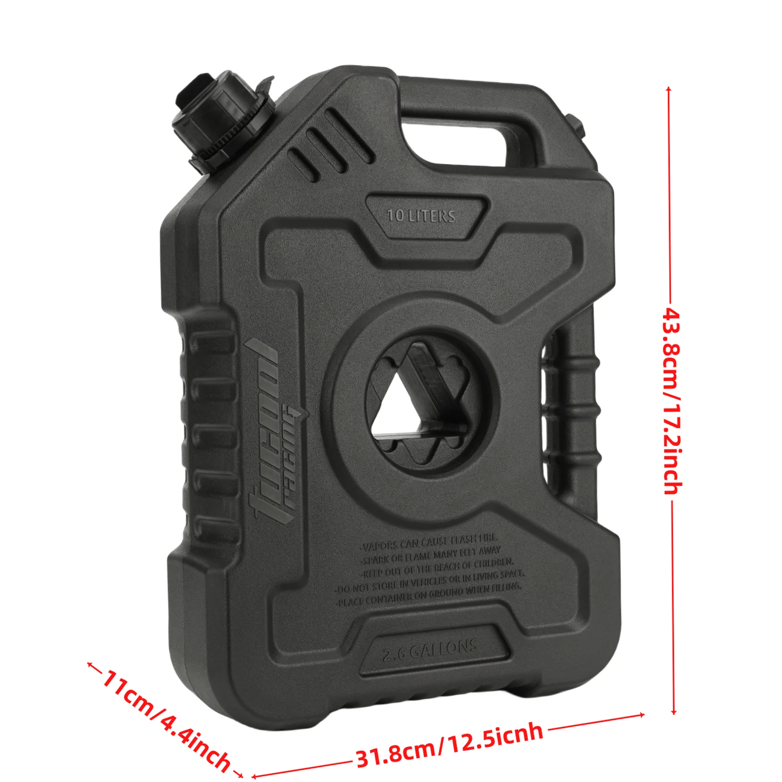 Tucool Racing 10L Reserve Fuel Tank Backup Jerrycan Fuel Can Portable Gas Tank for Motorcycles SUV ATV UTV Cars Boat Offroad