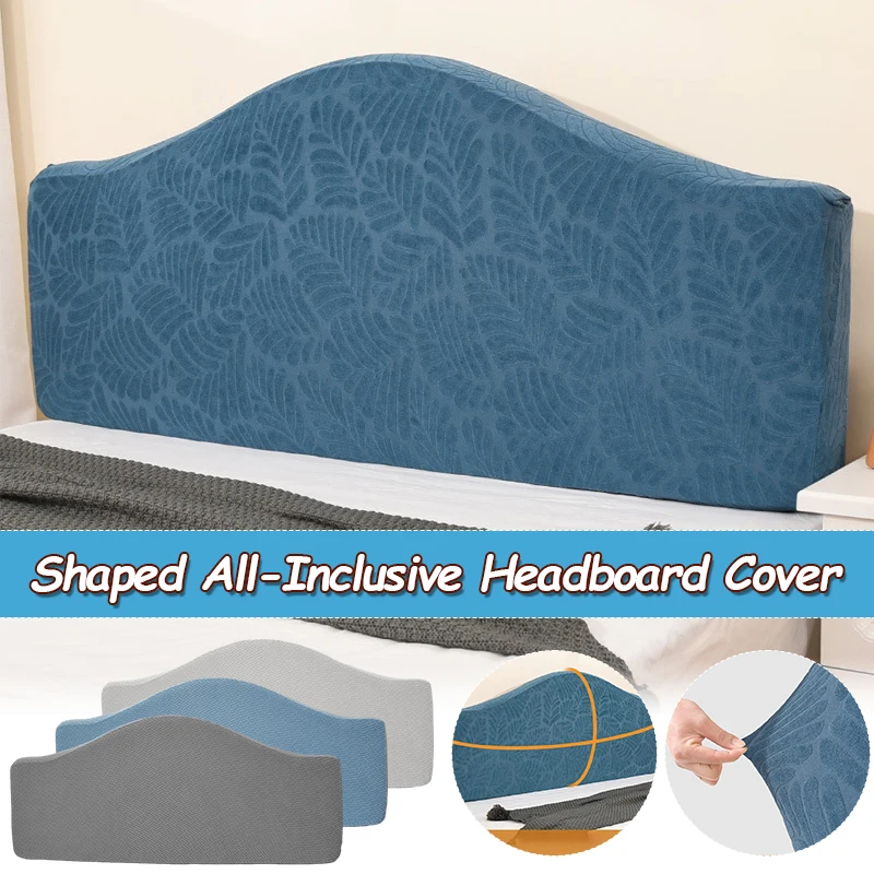 Elastic Headboard Cover Home Hotel Soft Dustproof Headboard Cover Half Arc Shape All-inclusive Velvet Protector